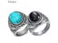 Titanium Steel Inlaid Black Onyx Retro Ring For Men Party Accessory Carousel 1