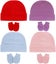 8PCS Newborn Baby Hats and Mittens Set Gloves Beanies No Scratch Mittens Warm Carousel 3