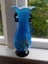 Gorgeous "Murano Style" Vintage Blue Art Glass Vase (glass flower appliqués) Carousel 3