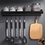 Spice Rack, Wall-Mounted Kitchen Utensil Storage Rack with 6 Removable Hooks, Carousel 1
