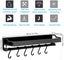 Spice Rack, Wall-Mounted Kitchen Utensil Storage Rack with 6 Removable Hooks, Carousel 5