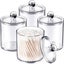 4 Pack of 15 Oz. Plastic Acrylic Bathroom Vanity Countertop Canister Jars wit Carousel 2