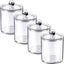4 Pack of 15 Oz. Plastic Acrylic Bathroom Vanity Countertop Canister Jars wit Carousel 4