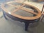 Vintage French Provincial style oval coffee table glass inserts in frame. Carousel 4