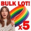 Unisex LGBT Rainbow Wristband Six-Color Gay Pride Silicone x 5 Carousel 1