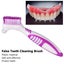 Portable Double Sided False Teeth Cleaning Brush Dual Head Toothbrushes False Carousel 6