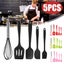 5pcs Silicone Cooking Utensils Kitchenware Set Eggg Beater Spoon Spatula CHK44R Carousel 1