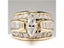 Three-Row White Zircon Wedding Rings For Women Gold Color Carousel 3