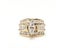 Three-Row White Zircon Wedding Rings For Women Gold Color Carousel 4