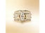 Three-Row White Zircon Wedding Rings For Women Gold Color Carousel 6