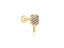 925 Sterling Silver Small Zircon Ear Stud For Women Opal Chain Carousel 1