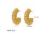 18K Gold PVD Plated Stainless Steel Striped Hoop Earrings Carousel 7