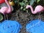8Pcs Small Pink Flamingo Statue Landscape Decoration Set Yard Ornament Stakes Carousel 4
