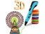 Kid 3D Printing Pen and 13 Rolls PLA Filament Set Children DIY Drawing Pen Blue Carousel 1