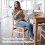 Levede 4x Dining Chairs Kitchen Chair Natural Wood Linen Fabric Cafe Lounge Seat Carousel 6