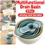 8Pcs Plastic Basin Set Drain Basket Washing Mixing Bowl Kitchen Baking Tools Carousel 3