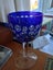 Vintage Bohemian Blue Round Window Pedestal Wine Goblet Vase Carousel 1