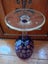 Vintage Bohemian Blue Round Window Pedestal Wine Goblet Vase Carousel 2