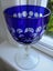 Vintage Bohemian Blue Round Window Pedestal Wine Goblet Vase Carousel 3