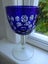 Vintage Bohemian Blue Round Window Pedestal Wine Goblet Vase Carousel 4