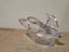 Vintage Princess House Crystal Art Glass Flying Dove Figurine / Dish Carousel 12