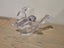Vintage Princess House Crystal Art Glass Flying Dove Figurine / Dish Carousel 14