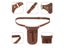 Leather Adjustable Tool Pouch For Gardener Florist Carpenter 4 Pockets Carousel 4