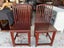 PAIR Circa 1950's Chinese Solid Elm Red Lacquer Chairs Carousel 3