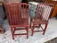 PAIR Circa 1950's Chinese Solid Elm Red Lacquer Chairs Carousel 16