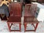 PAIR Circa 1950's Chinese Solid Elm Red Lacquer Chairs Carousel 20