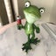 HAPPY FROG STATUE < DRINKS ANYONE > ( $$1/00 RES) Brand NEW Great Gift Carousel 1