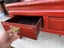 A Vintage Chinese Red Lacquer Square Coffee Table with 2 Drawers Carousel 11
