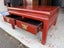 A Vintage Chinese Red Lacquer Square Coffee Table with 2 Drawers Carousel 7