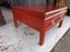 A Vintage Chinese Red Lacquer Square Coffee Table with 2 Drawers Carousel 16