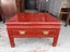 A Vintage Chinese Red Lacquer Square Coffee Table with 2 Drawers Carousel 1