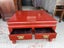 A Vintage Chinese Red Lacquer Square Coffee Table with 2 Drawers Carousel 2