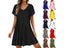 Women Summer Short Sleeve T-shirt Dress Round Neck Swing Carousel 2