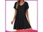 Women Summer Short Sleeve T-shirt Dress Round Neck Swing Carousel 3