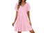Women Summer Short Sleeve T-shirt Dress Round Neck Swing Carousel 4