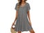Women Summer Short Sleeve T-shirt Dress Round Neck Swing Carousel 1