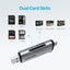 Unitek 2-in-1 SD 3.0 Card Reader - Space Grey Dual USB-A & USB-C Connectors - Carousel 3