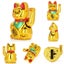 Chinese Lucky Waving Hand Maneki Neko Gold Fortune Feng Shui Cat Moving Arm Carousel 7