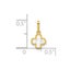 10k Yellow Gold Mother of Pearl Clover Cross Pendant, 7x7mm Carousel 4