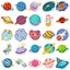 50 Stickers - Illustrated Planets Carousel 3