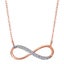 14K Rose Gold With 0.10 Ct Diamonds Infinity Necklace - 18 Inches Carousel 1