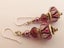 Purple & Pink Art Glass Bead Earrings on Sterling Silver Hooks Carousel 1