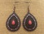 Pink, Green, Cream & Copper Tone Teardrop Earrings Carousel 2