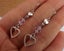 Double Heart & Pink Bead Silver Tone Earrings Carousel 2