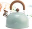 Whistling Tea Kettle - Small Teapot with Wood Handle - Anti-Rust Kitchen Tool... Carousel 1