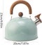 Whistling Tea Kettle - Small Teapot with Wood Handle - Anti-Rust Kitchen Tool... Carousel 4